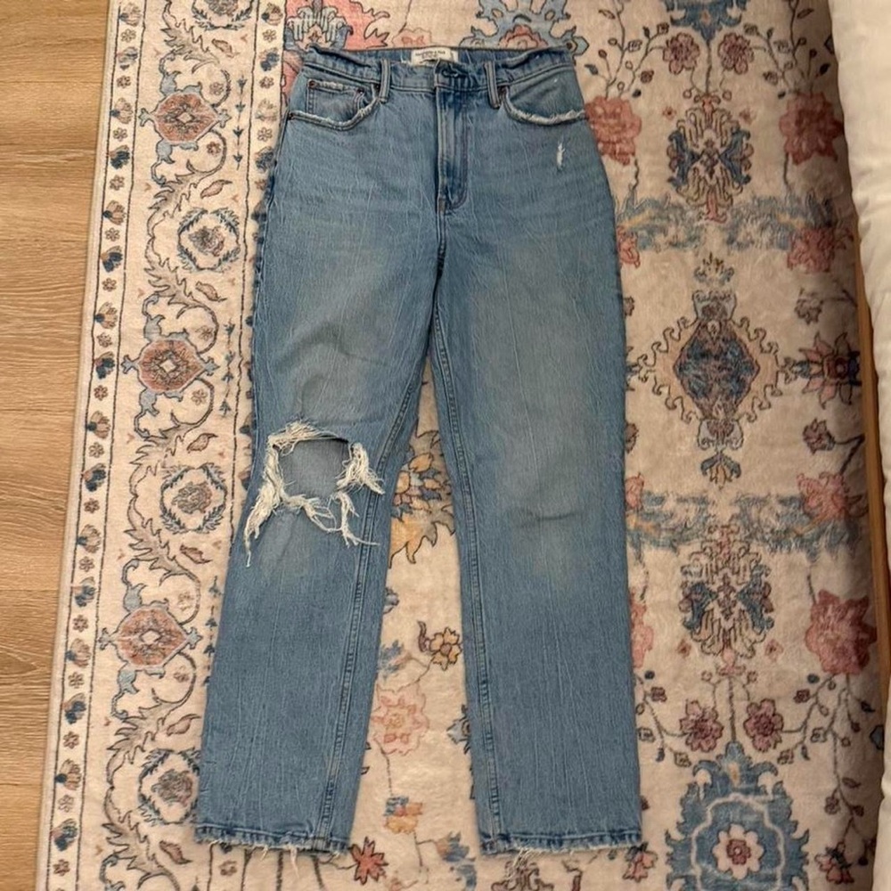 Women's Blue Distressed Jeans